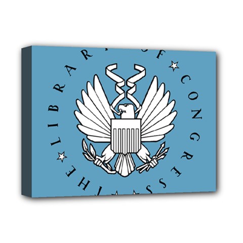Flag Of Library Of Congress Deluxe Canvas 16  X 12  (stretched)  by abbeyz71