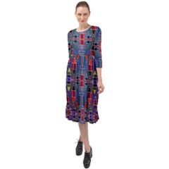 Colorful 63 Ruffle End Midi Chiffon Dress by ArtworkByPatrick