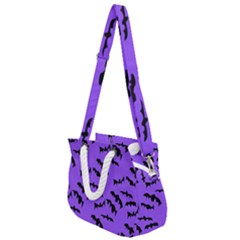 Bats Pattern Rope Handles Shoulder Strap Bag by bloomingvinedesign