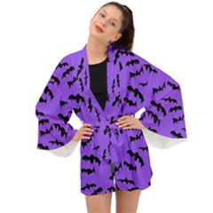 Bats Pattern Long Sleeve Kimono by bloomingvinedesign