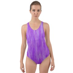 Purple Lavender Splash Cut-out Back One Piece Swimsuit by retrotoomoderndesigns