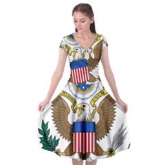 Seal Of United States District Court For Northern District Of California Cap Sleeve Wrap Front Dress