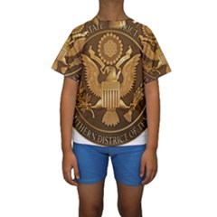 Seal Of United States District Court For Southern District Of Texas Kids  Short Sleeve Swimwear by abbeyz71