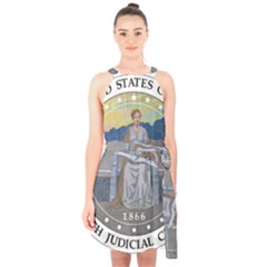 Seal of United States Court of Appeals for Ninth Circuit  Halter Collar Waist Tie Chiffon Dress