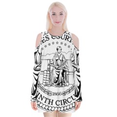 Seal Of United States Court Of Appeals For Ninth Circuit Velvet Long Sleeve Shoulder Cutout Dress by abbeyz71