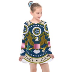 Seal Of United States Court Of Appeals For Federal Circuit Kids  Long Sleeve Dress by abbeyz71