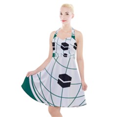 Flag Of The Organization Of Islamic Cooperation Halter Party Swing Dress  by abbeyz71