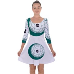 Flag Of The Organization Of Islamic Cooperation Quarter Sleeve Skater Dress by abbeyz71