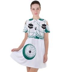 Flag Of The Organization Of Islamic Cooperation Short Sleeve Shoulder Cut Out Dress  by abbeyz71