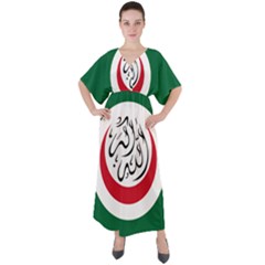 Flag Of The Organization Of Islamic Cooperation, 1981-2011 V-neck Boho Style Maxi Dress by abbeyz71