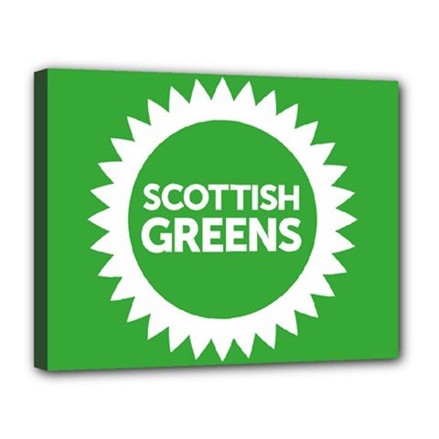 Flag Of Scottish Green Party Canvas 14  X 11  (stretched) by abbeyz71