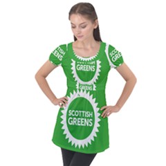 Flag Of Scottish Green Party Puff Sleeve Tunic Top by abbeyz71