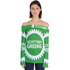 Flag Of Scottish Green Party Off Shoulder Long Sleeve Top by abbeyz71