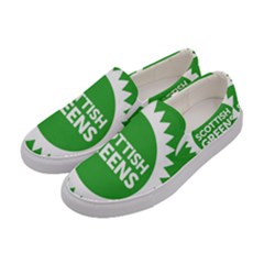 Flag Of Scottish Green Party Women s Canvas Slip Ons by abbeyz71
