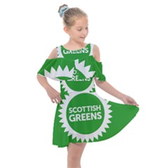 Flag Of Scottish Green Party Kids  Shoulder Cutout Chiffon Dress by abbeyz71