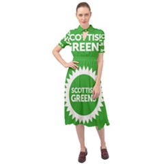 Flag Of Scottish Green Party Keyhole Neckline Chiffon Dress by abbeyz71