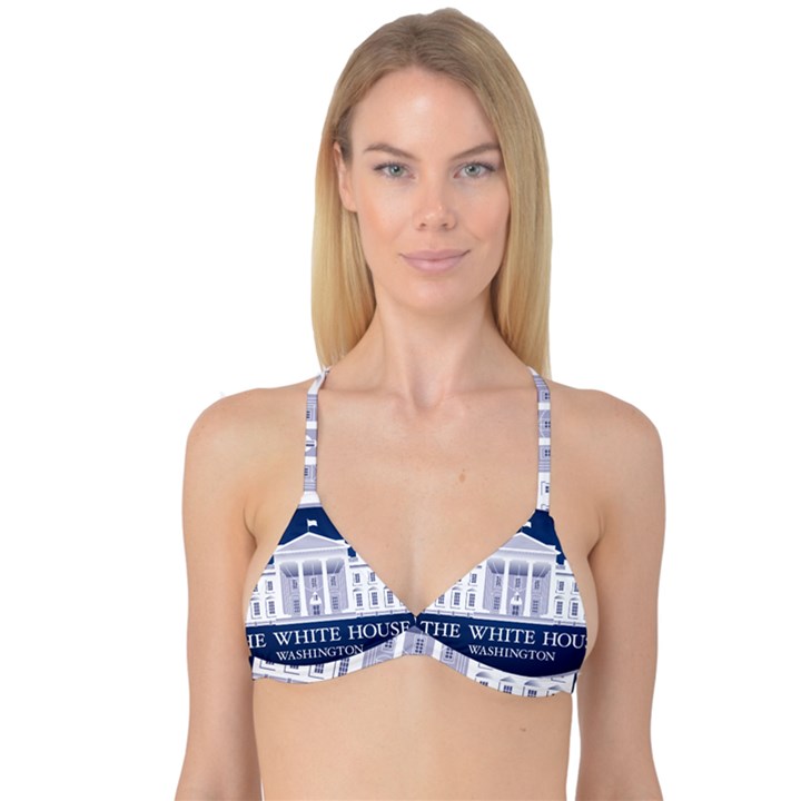 Logo of the White House  Reversible Tri Bikini Top