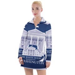 Logo Of The White House  Women s Long Sleeve Casual Dress by abbeyz71