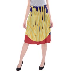 French Fries Potato Snacks Food Midi Beach Skirt by Simbadda