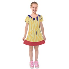 French Fries Potato Snacks Food Kids  Short Sleeve Velvet Dress