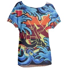 Graffiti Colourful Street Art Art Women s Oversized Tee by Simbadda