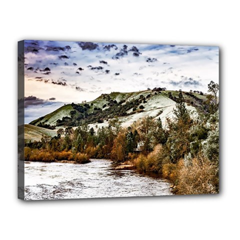 River Hills Evening California Canvas 16  X 12  (stretched) by Simbadda