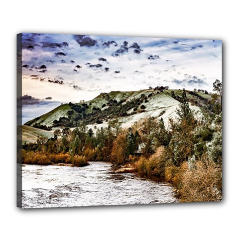 River Hills Evening California Canvas 20  X 16  (stretched) by Simbadda