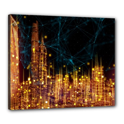 Architecture Buildings City Canvas 24  X 20  (stretched) by Simbadda