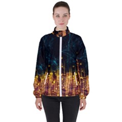 Architecture Buildings City Women s High Neck Windbreaker by Simbadda