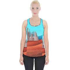 Castle Landscape Mountains Hills Piece Up Tank Top by Simbadda