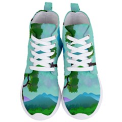 Landscape Illustration Nature Tree Women s Lightweight High Top Sneakers by Simbadda
