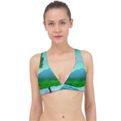 Landscape Illustration Nature Tree Classic Banded Bikini Top by Simbadda