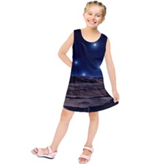 Lunar Landscape Star Brown Dwarf Kids  Tunic Dress by Simbadda