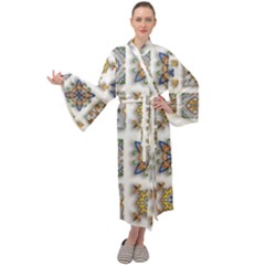 Abstract Texture Artistic Art Maxi Velour Kimono by Simbadda