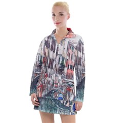 Venice Water Laguna Italy Women s Long Sleeve Casual Dress by Simbadda