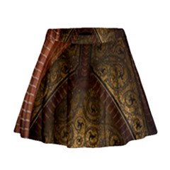 Vault Mosaic Gold Ornament Golden Mini Flare Skirt by Simbadda