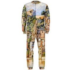 Architecture Town Travel Water Onepiece Jumpsuit (men)  by Simbadda