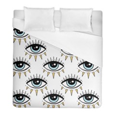 Eyes Pattern Duvet Cover (full/ Double Size) by Valentinaart