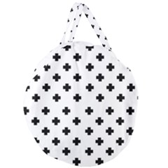 Swiss Cross Pattern Giant Round Zipper Tote by Valentinaart