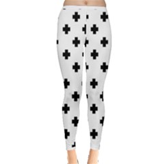 Swiss Cross Pattern Inside Out Leggings by Valentinaart