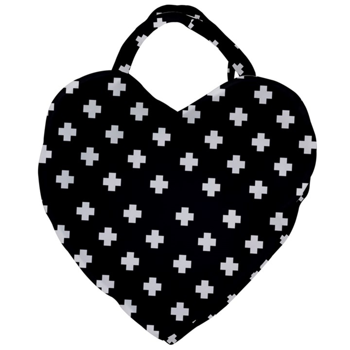 Swiss Cross Pattern Giant Heart Shaped Tote