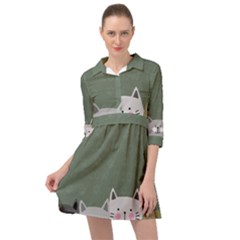 Cute Cats Mini Skater Shirt Dress by Valentinaart