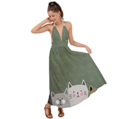 Cute Cats Backless Maxi Beach Dress by Valentinaart