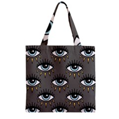 Eyes Pattern Zipper Grocery Tote Bag