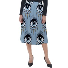 Eyes Pattern Classic Velour Midi Skirt  by Valentinaart