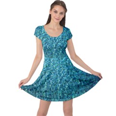 Turquoise Blue Ocean Cap Sleeve Dress by retrotoomoderndesigns
