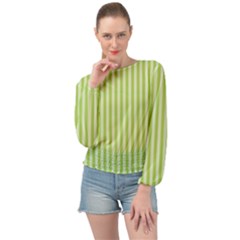 Lime Stripes Banded Bottom Chiffon Top by retrotoomoderndesigns