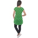 Green Polka Dots Cap Sleeve High Low Top View2