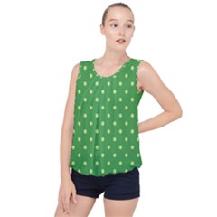 Green Polka Dots Bubble Hem Chiffon Tank Top by retrotoomoderndesigns