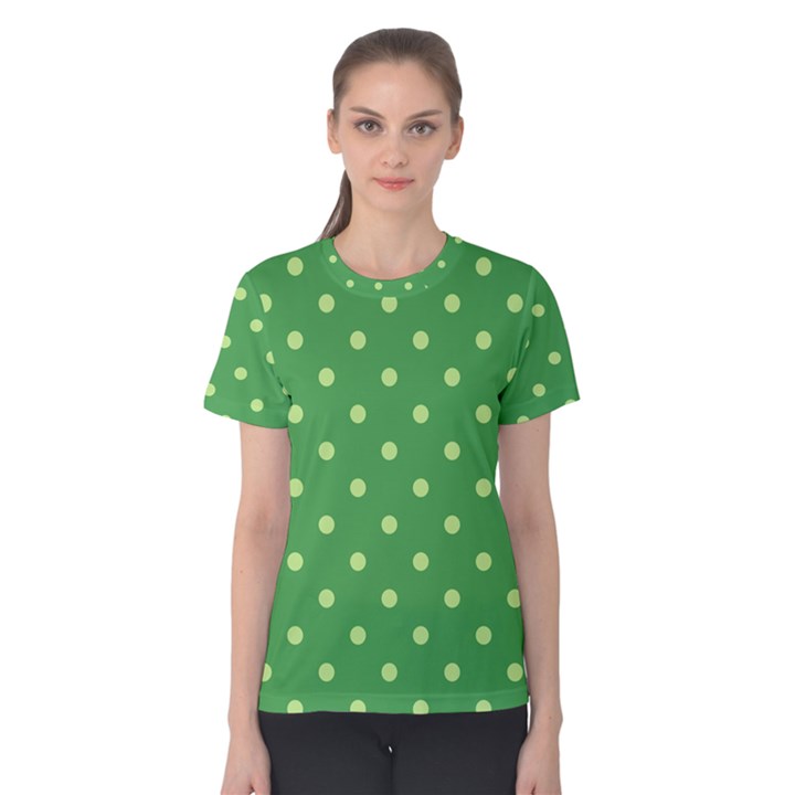 Green Polka Dots Women s Cotton Tee